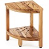 Corner Teak Shower Bench, 17" Height 12" Radius, 100% Teak Wood Corner Shower Beach, Mold-resistant, 300 LBS with Storage