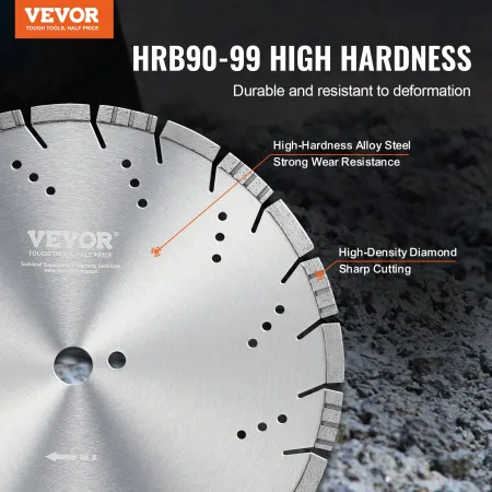 Diamond Blade, 14inch/350mm Concrete Saw Blade Wet or Dry, 0.39inch/10mm Slanted Teeth Diamond Segment Blade, Universal 1 inch/2