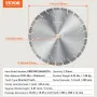Diamond Blade, 14inch/350mm Concrete Saw Blade Wet or Dry, 0.39inch/10mm Slanted Teeth Diamond Segment Blade, Universal 1 inch/2