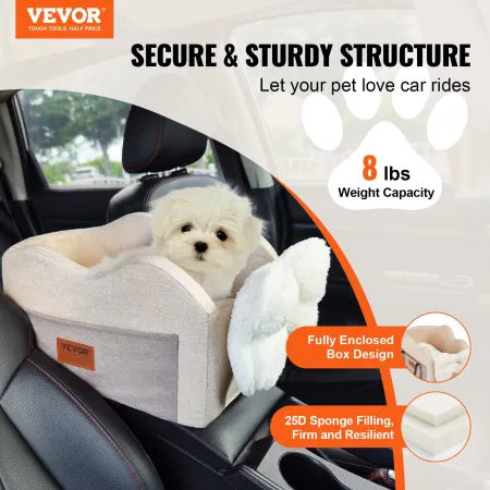 Centerkonsol Hund Car Seat Dog Booster Car Seat til lille hund