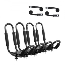 Kayak Roof Rack 2 Pairs J-Bar, Soft Roof Rack, Top Mount Tie Down, Carrier for kayak, Surf Board, Canoe, SUP, Ski Board, Mount