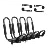 Kayak Roof Rack 2 Pairs J-Bar, Soft Roof Rack, Top Mount Tie Down, Carrier for kayak, Surf Board, Canoe, SUP, Ski Board, Mount