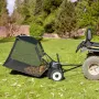 42-inch Lawn Sweeper Tow Behind, 12 cu.ft. Large Pull Behind Grass Sweeper, Heavy Duty Leaf & Grass Collector with Dumping Rope 