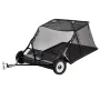 42-inch Lawn Sweeper Tow Behind, 12 cu.ft. Large Pull Behind Grass Sweeper, Heavy Duty Leaf & Grass Collector with Dumping Rope 