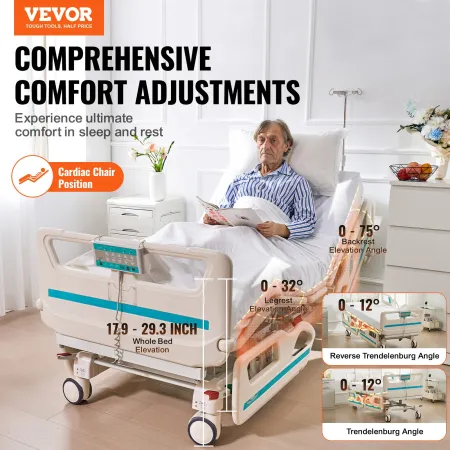 Premium 5 Funktion Fuld elektrisk hospitalsseng med