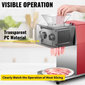 Commercial Meat Cutting Machine, 551 Lbs/H 850W Meat Shredding Machine, 3.5mm Blade Electric Meat Cutter, Stainless Steel