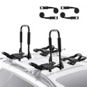 Kayak Roof Rack 2 Pairs J-Bar, Soft Roof Rack Quick Folding, Top Mount Tie Down, Carrier for kayak, Surf Board, Canoe, SUP, Ski