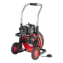 Drain Cleaner Machine 100FT x 1/2 Inch, Auto Feed Sewer Snake Auger on Wheels, 550W Portable Drain Cleaning Machine with 8 Cutte