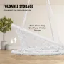 Hanging Hammock Swing Chair, 330 Lbs Capacity, Macramé Hanging Chair with Mounting Hardware, Cotton Rope Swing Chair for Bedroom