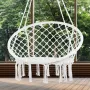 Hanging Hammock Swing Chair, 330 Lbs Capacity, Macramé Hanging Chair with Mounting Hardware, Cotton Rope Swing Chair for Bedroom