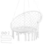 Hanging Hammock Swing Chair, 330 Lbs Capacity, Macramé Hanging Chair with Mounting Hardware, Cotton Rope Swing Chair for Bedroom
