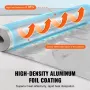 Double Reflective Insulation Roll, Woven Fabric Radiant Barrier, 6.5 Mil 48 in x 250 ft, Aluminum Foil PE Woven Cloth Heat Refle