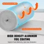 Double Reflective Insulation Roll, Foam Core Radiant Barrier, 3.2 mm 23.8 in x 50 ft, Double-Sided Aluminum Foil EPE Foam Heat R
