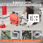 120FT x 7/8 Inch Drain Cleaner Machine, 420W Electric Sewer Snake Auger Manual Feed - with 6 Cutters, 2 Steel Cables (120' x 7/8