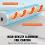 Double Reflective Insulation Roll, Foam Core Radiant Barrier, 3.2 mm 48 in x 25 ft, Double-Sided Aluminum Foil EPE Foam Heat Ref