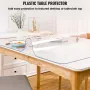 PVC Tabgecloth -tabel Dæk 107 x 213 cm klar tabelmåtte