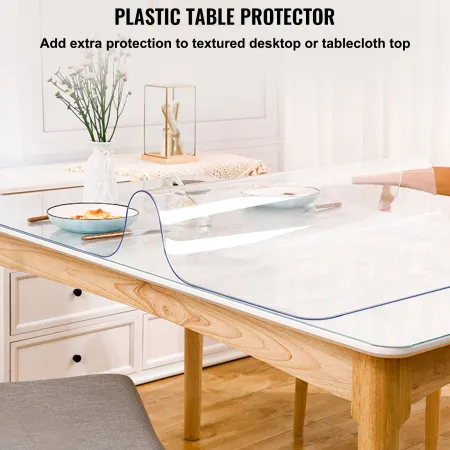 PVC Tabgecloth -tabel Dæk 107 x 213 cm klar tabelmåtte