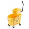 Mop Bucket with Wringer, 35 Qt. Commercial Mop Bucket with Side Press Wringer, Side-Press Mop Bucket and Wringer Combo on