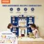 Kids Kitchen Playset, 3-in-1 Toddler Kitchen with Simulated Spray, Sounds and Lights, Play Kitchen Set with 74 PCS Cooking Acces
