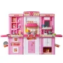 Kids Kitchen Playset, 3-in-1 Toddler Kitchen with Simulated Spray, Sounds and Lights, Play Kitchen Set with 74 PCS Cooking Acces