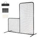 L Screen Baseball for Batting Cage, 7x7 ft Baseball Softball Safety Screen, Body Protector Portable Batting Screen with Carry