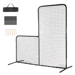 L Screen Baseball for Batting Cage, 7x7 ft Baseball Softball Safety Screen, Body Protector Portable Batting Screen with Carry