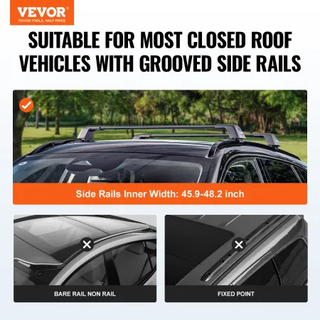 Universal Roof Rack Crossbar Max 53.5 "Passer til rillede