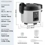 Commercial Rice Cooker, 60-Cup Rice Cooker, 13 Liter Large Rice Cooker and Warmer with Nonstick Inner Pot, Fast Cooking and 12-H