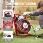 Drain Cleaner Machine 75FT x 1/2 Inch, Sewer Snake Auger Manual Feed, 370W Electric Drain Cleaning Machine with 4 Cutters & Air-