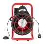 Drain Cleaner Machine 75FT x 1/2 Inch, Sewer Snake Auger Manual Feed, 370W Electric Drain Cleaning Machine with 4 Cutters & Air-
