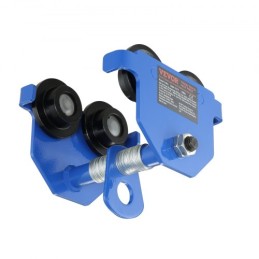 Manuel vogn, 1100 lbs/0,5 ton belastningskapacitet Skubbjælkevogn med dobbelthjul, justerbar til I-bjælkeflangebredde