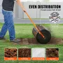 61 cm Compost Spreader Peat Moss Spreader Roller Lawn Spreader Black