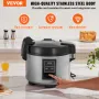 Commercial Rice Cooker, 70-Cup Rice Cooker, 15 Liter Large Rice Cooker and Warmer with Nonstick Inner Pot, Fast Cooking and 12-H