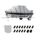 T Top Boat Cover, 20'-22' Waterproof Trailerable T-Top Boat Cover, 600D Marine Grade PU Oxford, with Windproof Buckle Straps,
