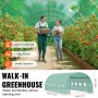 Walk-in Tunnel Greenhouse, 19.4x9.7x6.5 ft Hoop House Greenhouse Tunnel, Plant Hot House with Galvanized Steel Frame, Green PE C
