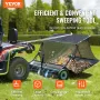 52-inch Lawn Sweeper Tow Behind, 26 cu.ft. Large Pull Behind Grass Sweeper, Heavy Duty Leaf & Grass Collector with Dumping Rope 