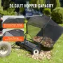 52-inch Lawn Sweeper Tow Behind, 26 cu.ft. Large Pull Behind Grass Sweeper, Heavy Duty Leaf & Grass Collector with Dumping Rope 