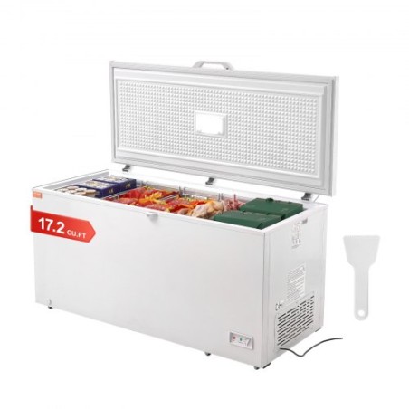 Chest Freezer 17.2 cu.ft / 488 L Large Deep Freezer & 4 Removable Baskets