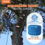 12.7mm Static Climbing Rope, 60.9M(200ft) Outdoor Rock Climbing Rope 30KN Breaking Tension, Fiber Rope for Escape, Rappelling, F
