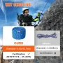 12.7mm Static Climbing Rope, 60.9M(200ft) Outdoor Rock Climbing Rope 30KN Breaking Tension, Fiber Rope for Escape, Rappelling, F