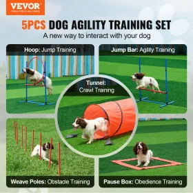Dog Agility Training Equipment 5 pcs kombination sæt med