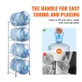 4 Tiers Water Jug Holder, 5 Gallon Water Bottle Holder, Single Row Water Bottle Rack for 4 Bottles, Heavy Duty Water Jug Rack fo