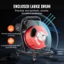 Drain Cleaner Machine 50FT x 1/2 Inch, Manual Feed Sewer Snake Auger - with Wheels, 4 Cutters & Air-activated Foot Switch for 2"
