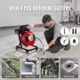 Drain Cleaner Machine 50FT x 1/2 Inch, Manual Feed Sewer Snake Auger - with Wheels, 4 Cutters & Air-activated Foot Switch for 2"