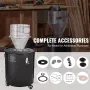 Cyclone Dust Separator with Metal Tank, 4" Retrofit Cyclone Separator for Dust Collectors, ABS Dust Deputy With 2" Hole O.D. Con