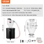 Cyclone Dust Separator with Metal Tank, 4" Retrofit Cyclone Separator for Dust Collectors, ABS Dust Deputy With 2" Hole O.D. Con