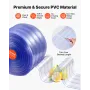 Clear PVC Strip Curtain, 45.7 m Length x 20 cm Width, Ribbed Plastic Door Strip Bulk Roll, Walk in Freezer Cooler Curtain Strips