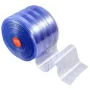 Clear PVC Strip Curtain, 45.7 m Length x 20 cm Width, Ribbed Plastic Door Strip Bulk Roll, Walk in Freezer Cooler Curtain Strips