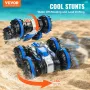 Amphibious Remote Control Car Boat, 2.4GHz 12 km/h, 4WD Waterproof RC Car for Kids, 360° Rotating Stunt Car with 2 Batteries, Al