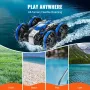 Amphibious Remote Control Car Boat, 2.4GHz 12 km/h, 4WD Waterproof RC Car for Kids, 360° Rotating Stunt Car with 2 Batteries, Al